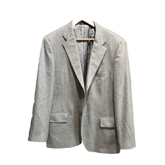 Napoli di Nordstrom Gray Loro Piana Fabric 100% Cashmere Men's Blazer Size 42R - Picture 1 of 6